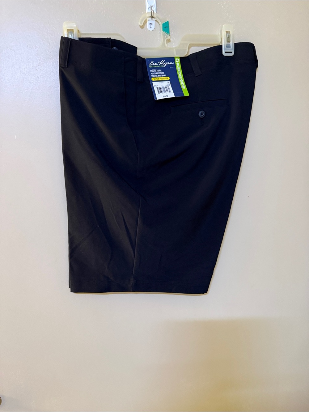Hogan Black Flat Front Men's Dress Shorts